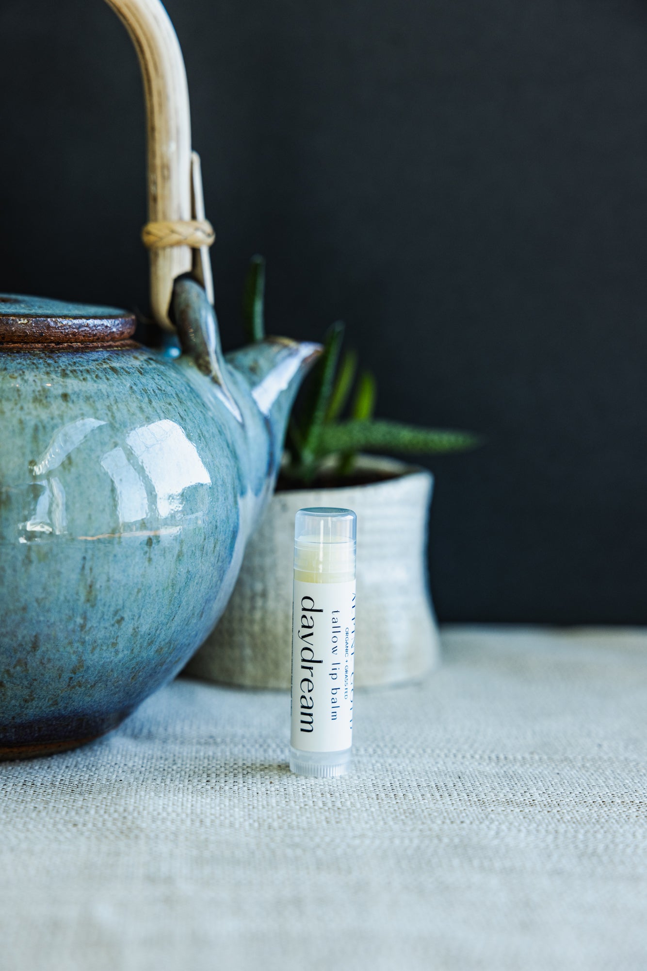 Alpine Gold Tallow Based lip balm in DAYDREAM. With a calming chamomile scent to add serenity to any day. All natural, non-toxic, chemical free - made from certified organic and grass fed tallow. Hydrating, vitamin packed, anti-aging.